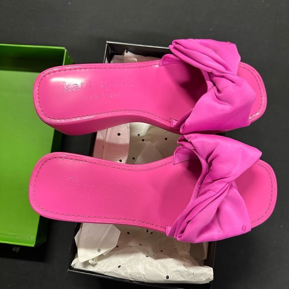 Kate Spade Neoprene Bikini Wedge Sandals 9 Rhododendron Grove - Picture 2 of 8